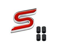 3D Metal S ST Logo Car Badge Emblem Sticker + 4 Pz Stile zigrinato con tappi valvola di base in plastica per Universal Car Styling Accessori decorativi (2)