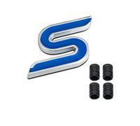 3D Metal S ST Logo Car Badge Emblem Sticker + 4 Pz Stile zigrinato con tappi valvola di base in plastica per Universal Car Styling Accessori decorativi (1)