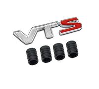 3D Metal VTS Logo Car Badge Emblem Sticker + 4Pcs Stile zigrinato con tappi valvola di base in plastica per Universal Car Styling Accessori decorativi (1)
