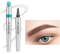 3D Microblading 4-tip Eyebrow Pencil,Makeup Applicator Tattoo Brow Marker for Daily Natural Look,Long-Lasting,Smudge-proof Eyebrow Makeup (Red Brown)
