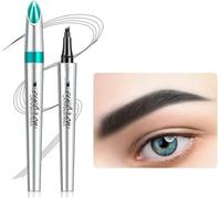 3D Microblading 4-tip Eyebrow Pencil,Makeup Applicator Tattoo Brow Marker for Daily Natural Look,Long-Lasting,Smudge-proof Eyebrow Makeup (Black)