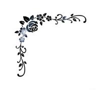 3D Mirror Flower Wall Sticker Acrylic Art Decal(Black) | High-gloss mirror effect, 3D floral vine pattern, acrylic material, lightweight design, home decor