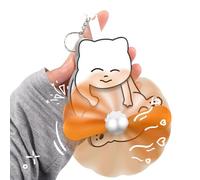 3D Mischief Cat Interactive Keychain, Funny Wiggling Cat Keychain, with Its Spinning Gag Ball Chain Bag Keychain (#4)