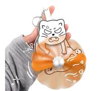3D Mischief Cat Interactive Keychain, Funny Wiggling Cat Keychain, with Its Spinning Gag Ball Chain Bag Keychain (#3)
