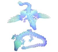 3D Misterioso Drago Giocattolo 2 Pezzi Stampato Drago Realistico Mobile Figurine Drago Di Cristallo Completamente Mobile Con Le Ali Decorazione Giocattolo Da Scrivania Per Adulti e Bambini