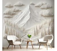 3D Motivi Montagne E Foreste Carta Da Parati Murale, Arte Della Scultura Carta 3D 3D Carta Da Parati Fotografica,Soggiorno Camera Da Letto Soffitto Sfondo Decorazione Pittura 200L × 140A cm