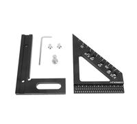 3D Multi Angle Measuring Ruler | 45 & 90 Degree Aluminum Alloy Woodworking Square Protractor | Miter/Drawing/Line Marking Tool | 6 Hole Design for Carpentry & DIY