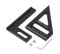 3D Multi Angle Measuring Ruler | 45 & 90 Degree Aluminum Alloy Woodworking Square Protractor | Miter Triangular Ruler for Engineers/Carpenters/DIY | 112 x 85 x 79mm (Black)