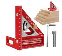 3D Multiple Angle Measuring Ruler - Woodworking Square Protractor Measuring Ruler,Aluminum Alloy Measurement Gauge for Beginners Professionals Crafting Enthusiasts