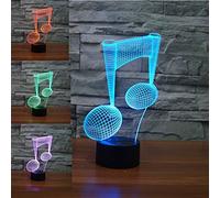 3d Musica zur kenntnis, pianoforte lampada la Illusion luce notturna, 7 cambia colore Touch Switch tavolo scrivania lampade decorazione regalo di natale perfetto con acrilico