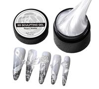 3D Nail Gel - Sculpture Gel Nails White for Manicure, Smooth Non Stick with Easy Application, Extension Beauty Product for Fingernail Modeling Charm Design Decoration 5ml
