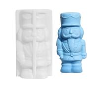 3D Nutcracker Silicone Mold - Small Reusable Candle & Resin Mold | Nutcracker Soldier Puppet Molds for Wax, Epoxy, Soap, Clay, Fondant, Chocolate, Candy | Holiday Craft and Christmas Home Decor