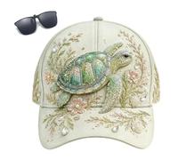 3D Ocean Creatures Embroidery cap,Adjustable Cotton Baseball cap with Raised Marine Animal Embroidery,UV Protection Sun cap