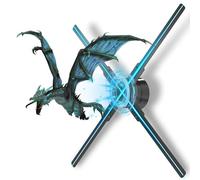 3D Ologramma Fan Proiettore con APP e Telecomando - Audio Bluetooth per Negozio Pubblicitario, Halloween e Natale Eventi