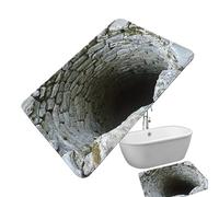 3d Optical Illusion Rug - Abyss Effect Non Slip Absorbent Doormat Entryways | Soft Microfiber Surfaces with Vivid Tunnel Design, Indoor Outdoor Bathroom Bedroom Entrance Front Door Home Decorating