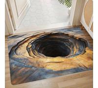 3D Optical Illusion Rug Area Carpet, Vortex Tunnel Hole Design, Soft Low-Pile Floor Decor for Living Room, Bedroom, Hallway Runner, Multiple Sizes (E,11.81 × 15.75 in)