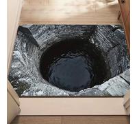 3D Optical Illusion Rug Area Carpet, Vortex Tunnel Hole Design, Soft Low-Pile Floor Decor for Living Room, Bedroom, Hallway Runner, Multiple Sizes (L,11.81 × 15.75 in)