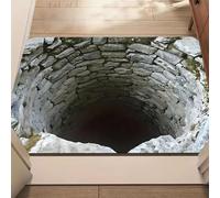 3D Optical Illusion Rug Area Carpet, Vortex Tunnel Hole Design, Soft Low-Pile Floor Decor for Living Room, Bedroom, Hallway Runner, Multiple Sizes (M,23.62 × 35.43 in)