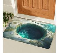 3D Optical Illusion Rug Area Carpet, Vortex Tunnel Hole Design, Soft Low-Pile Floor Decor for Living Room, Bedroom, Hallway Runner, Multiple Sizes (D,15.75 × 23.62 in)