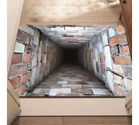 3D Optical Illusion Rug Area Carpet, Vortex Tunnel Hole Design, Soft Low-Pile Floor Decor for Living Room, Bedroom, Hallway Runner, Multiple Sizes (K,19.69 × 31.50 in)