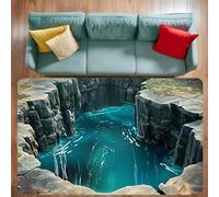 3D Optical Illusion Rug Realistic - 3D Carpet Bottomless Hole Optical Illusion Area Rug, Creative Visual Accent for Entrances, Play Areas & Indoor Spaces (STYLE_16,15.75x23.62in)
