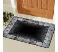 3D Optical Illusion Rug,Rugs That Look like a Hole,Visual Illusion Non-Slip Front Doormat,Trap Hole Area Carpet for Living Room Bedroom Bath Stairs Porch Entrance Decor (E, 40x60cm/15.74x23.62inch)