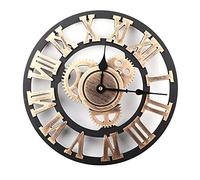 3D Orologio da Parete Rustico Fatto a Mano Horloge Murale Grote Wandklok Large Gear Decorazioni Vintage in Legno per Soggiorno Ufficio Bar Home Business (oro 58 cm) (30cm)
