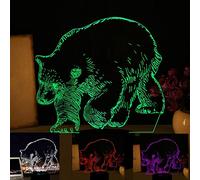 3D Orso Night Light Lamp 7 cambiamento di colore LED USB touch Table Gift Kids Toys Decor decorazioni di Natale regalo di San Valentino regalo di compleanno