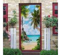 3D Paesaggio Degli Alberi Sulla Spiaggia 88 X 200 Cm Fotomurali Per Porta Adesivo Per Porta Peel And Stick Carta Da Parati Rimovibile Per Porta Per La Casa Camera Da Letto Arredamento -5017855157698
