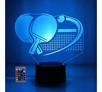 3D Pagaia da Ping Pong Night Light LED Lampada 7/16 cambiamento di Colore USB Alimentato Telecomando Decor Table Gift Kids Toys decorazioni di Natale Regalo di San Valentino regalo di Compleanno