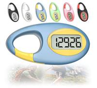 3D Pedometer Step Counter for firefighters Walking No Bluetooth Fitness Tracker with Large Digital Display Accurately Track Steps Miles No Smartphone Needed for Women Men Kids Seniors (Blue + Yellow)