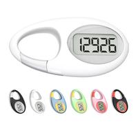 3D Pedometer Step Counter for firefighters Walking No Bluetooth Fitness Tracker with Large Digital Display Accurately Track Steps Miles No Smartphone Needed for Women Men Kids Seniors (White + Silver)