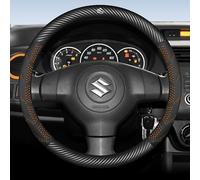 3D Pelle Nappa Coprivolante per Suzuki Ignis 2016-2019,Trama Carbonio Coprire Volante Migliorare Tatto Aspetto Protezione Volante Morbido Elegante Interni Auto Estate Uomo,orange