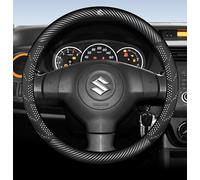 3D Pelle Nappa Coprivolante per Suzuki Ignis 2016-2019,Trama Carbonio Coprire Volante Migliorare Tatto Aspetto Protezione Volante Morbido Elegante Interni Auto Estate Uomo,white