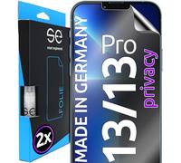 3D Pellicola protettiva per schermo per Apple iPhone 13 / 13 Pro Privacy [2 pezzi | smart engineered] - Anti-Spia, Case-friendly, Non Vetro Temperato ma Pellicola Protettiva TPU, Anti-spy