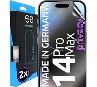 3D Pellicola protettiva per schermo per Apple iPhone 14 Pro Max Privacy [2 pezzi | smart engineered] - Anti-Spia, Case-friendly, Non Vetro Temperato ma Pellicola Protettiva TPU, Anti-spy