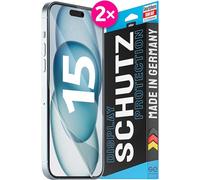 3D Pellicola protettiva per schermo per Apple iPhone 15 [2 pezzi | smart engineered] - Transparente, Case-friendly, Non Vetro Temperato ma Pellicola Protettiva TPU