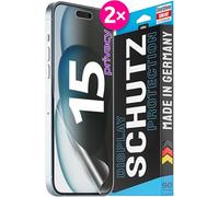 3D Pellicola protettiva per schermo per Apple iPhone 15 Privacy [2 pezzi | smart engineered] - Anti-Spia, Case-friendly, Non Vetro Temperato ma Pellicola Protettiva TPU, Anti-spy
