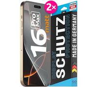 3D Pellicola protettiva per schermo per Apple iPhone 16 Pro Max [2 pezzi | smart engineered] - Transparente, Case-friendly, Non Vetro Temperato ma Pellicola Protettiva TPU