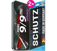 3D Pellicola protettiva per schermo per Google Pixel 9 / 9 Pro Privacy [2 pezzi | smart engineered] - Anti-Spia, Case-friendly, Non Vetro Temperato ma Pellicola Protettiva TPU, Anti-spy