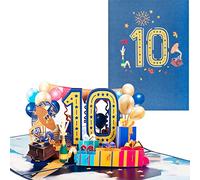 3D Pop-up Biglietti di Auguri per il Compleanno,Carta per Adulti per i 10 Anni,Biglietti di Anniversario Universali con Messaggi e Buste,Cartoline di Anniversario per Matrimonio,Amicizia e Lavoro