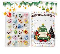 3D Positive Countdown - Encouragement Toy, 24-Day Calendar, Christmas Desk | Sturdy Cardboard Construction With Pop-Up Daily Surprise Messages, Non-Slip Base Stand Design For Kids Adults Desk Bookshelf