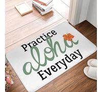 3D Practice Aloha everyday Tropical Hawaii Summer Vibes Design Non-slip Floor Mat Entrance Home Living room Footpad Mats-40x60cm