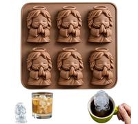 3D Praying Jesus Silicone Ice Cube Mold, Faith-Based Novelty Ice Molds for Cocktails Parties & Religious Celebrations, 6-Cavity Tray for Candy,Chocolate,and Party Treats