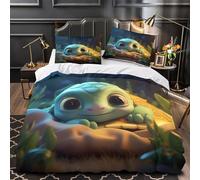 3D Print 3 Pcs Bedding Set Home Decor Zipper Ultra Soft Cute Turtle Animation Duvet Cover Hypoallergenic Machine Washable for Children,Boys,Youth coon Fantasy Comforter Cover King（220x240cm）