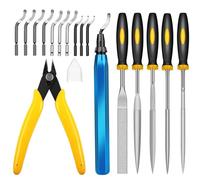 3D Print Deburring Tool Set with 11pc High Speed Steel Multipurpose Blades Removing Burr 5Pcs Needle File 1pc Micro Wire Cutter for 3D Printed Edges Metal Resin Copper Plastic PVC Pipes