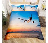 3D Print Single Bed Duvet Cover Set, Modern Baby and Kids Bedding Set, Polyester Microfiber Decorative Sky Blue Pattern with 1 Pillow Case, 2pcs
