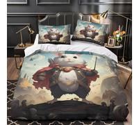 3D Printed 3-Piece Bedding Set Bed Decor Ultra Fantasy Mouse Warrior Quilt Cover Breathable Wrinkle-Resistant for Youth,Adults,Boys coon Fantasy Duvet Cover Double（200x200cm）
