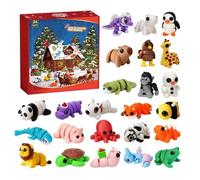 3D Printed Animals Advent Christmas Calendars 2025 | 24 day Christmas Calendar Small Articulated Toys, Figures Cool Stuff Desk Pet, Novel Christmass Countdown Calendar For Kids Girls Boys