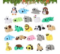 3D Printed Animals Christmas - 24 Days Countdown Box | Articulated Flexible Mini Animal Figurines, Holiday Party Favors For Kids Home Classroom